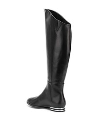 schwarze kniehohe Stiefel aus Leder von DKNY