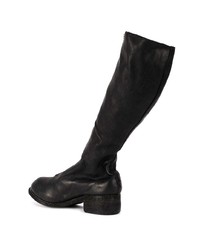 schwarze kniehohe Stiefel aus Leder von Guidi