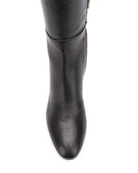 schwarze kniehohe Stiefel aus Leder von Sergio Rossi