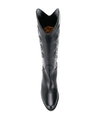 schwarze kniehohe Stiefel aus Leder von Francesco Russo