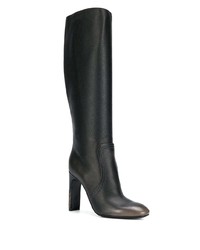schwarze kniehohe Stiefel aus Leder von Bottega Veneta