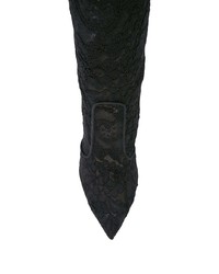 schwarze kniehohe Stiefel aus Segeltuch von Francesco Russo