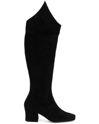 schwarze kniehohe Stiefel aus Wildleder von Dorateymur