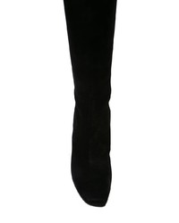 schwarze kniehohe Stiefel aus Wildleder von Ann Demeulemeester