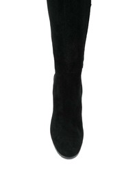 schwarze kniehohe Stiefel aus Wildleder von Geox