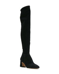 schwarze kniehohe Stiefel aus Wildleder von Alexandre Birman