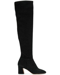 schwarze kniehohe Stiefel aus Wildleder von Alexandre Birman