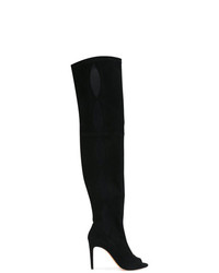 schwarze kniehohe Stiefel aus Wildleder von Jean-Michel Cazabat