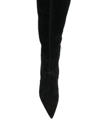 schwarze kniehohe Stiefel aus Wildleder von Clergerie