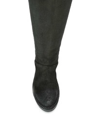 schwarze kniehohe Stiefel aus Wildleder von Marsèll
