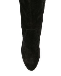 schwarze kniehohe Stiefel aus Wildleder von Buttero