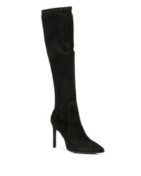 schwarze kniehohe Stiefel aus Wildleder von Stuart Weitzman