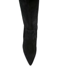 schwarze kniehohe Stiefel aus Wildleder von Stuart Weitzman