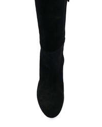 schwarze kniehohe Stiefel aus Wildleder von Del Carlo