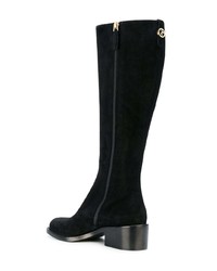 schwarze kniehohe Stiefel aus Wildleder von Giorgio Armani