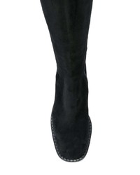 schwarze kniehohe Stiefel aus Wildleder von Giorgio Armani