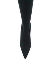 schwarze kniehohe Stiefel aus Wildleder von Miu Miu