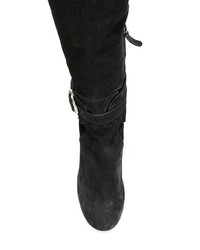 schwarze kniehohe Stiefel aus Wildleder von Chloé