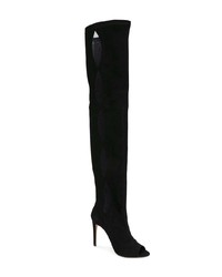 schwarze kniehohe Stiefel aus Wildleder von Jean-Michel Cazabat
