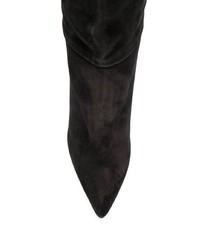 schwarze kniehohe Stiefel aus Wildleder von Parallèle