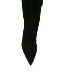 schwarze kniehohe Stiefel aus Wildleder von Alexander Wang
