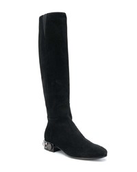 schwarze kniehohe Stiefel aus Wildleder von Dolce & Gabbana