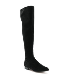 schwarze kniehohe Stiefel aus Wildleder von Alberta Ferretti