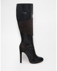 schwarze kniehohe Stiefel von Asos