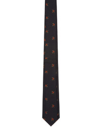 schwarze Krawatte mit Blumenmuster von Givenchy