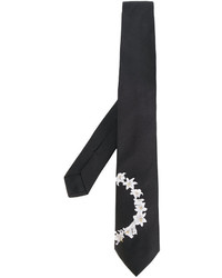 schwarze Krawatte mit Blumenmuster von Givenchy