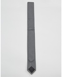schwarze Krawatte mit Karomuster von Reclaimed Vintage