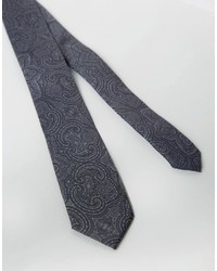 schwarze Krawatte mit Paisley-Muster von Asos