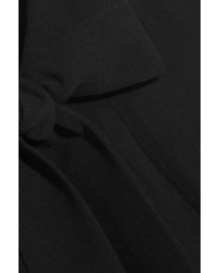 schwarze Kurzarmbluse aus Seide von Saint Laurent