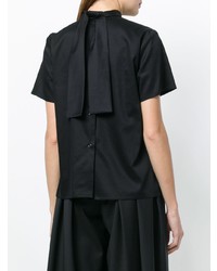 schwarze Kurzarmbluse von Comme Des Garçons Noir Kei Ninomiya