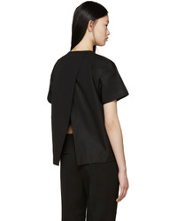 schwarze Kurzarmbluse von Jil Sander