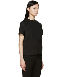 schwarze Kurzarmbluse von Jil Sander