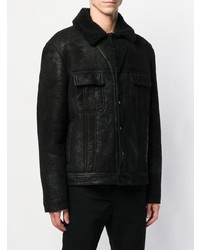 schwarze Lammfelljacke von Salvatore Santoro