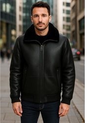 schwarze Lammfelljacke von Hollert