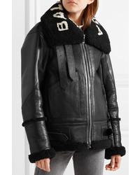 schwarze Lammfelljacke von Balenciaga