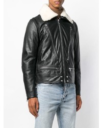 schwarze Lammfelljacke von Diesel