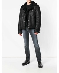 schwarze Lammfelljacke von Diesel Black Gold