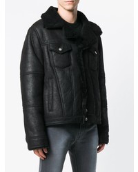 schwarze Lammfelljacke von Diesel Black Gold