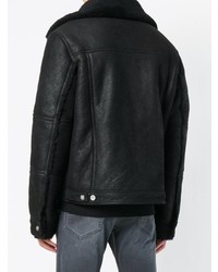 schwarze Lammfelljacke von Diesel Black Gold