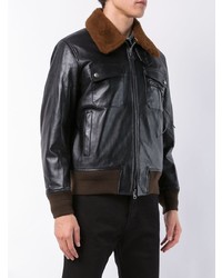 schwarze Lammfelljacke von Coach