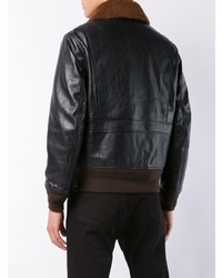 schwarze Lammfelljacke von Coach