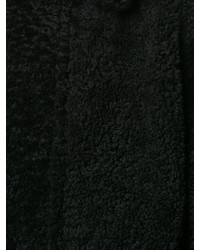 schwarze Lammfelljacke von Saint Laurent
