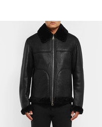 schwarze Lammfelljacke von Dunhill