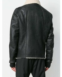 schwarze Lammfelljacke von Rick Owens