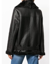 schwarze Lammfelljacke von Amen