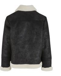 schwarze Lammfelljacke von Urban Classics